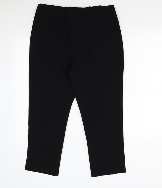 Womens UK Size 14 Isle Regular Fit Black Trousers