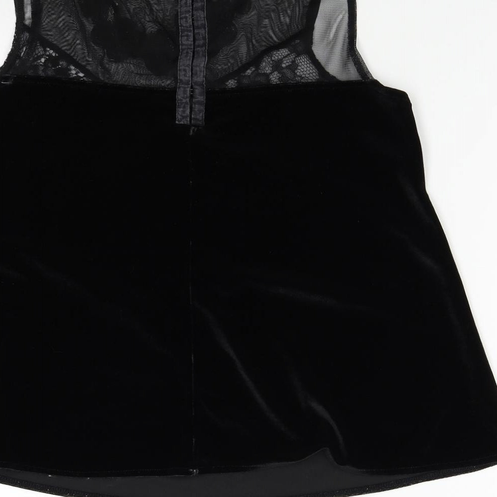 Womens UK Size 10 NEXT Black Basic Blouse