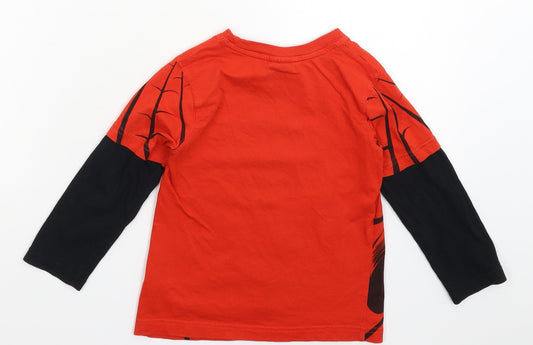 George Boys Red Basic T-Shirt Size 3-4 Years