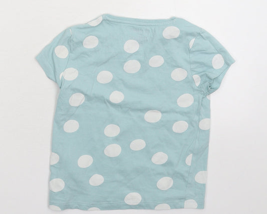 F&F Boys Blue Polka Dot Basic T-Shirt Size 4-5 Years