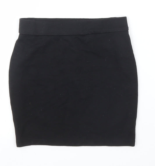 M&S Girls Black Bandage Skirt Size 9 Years