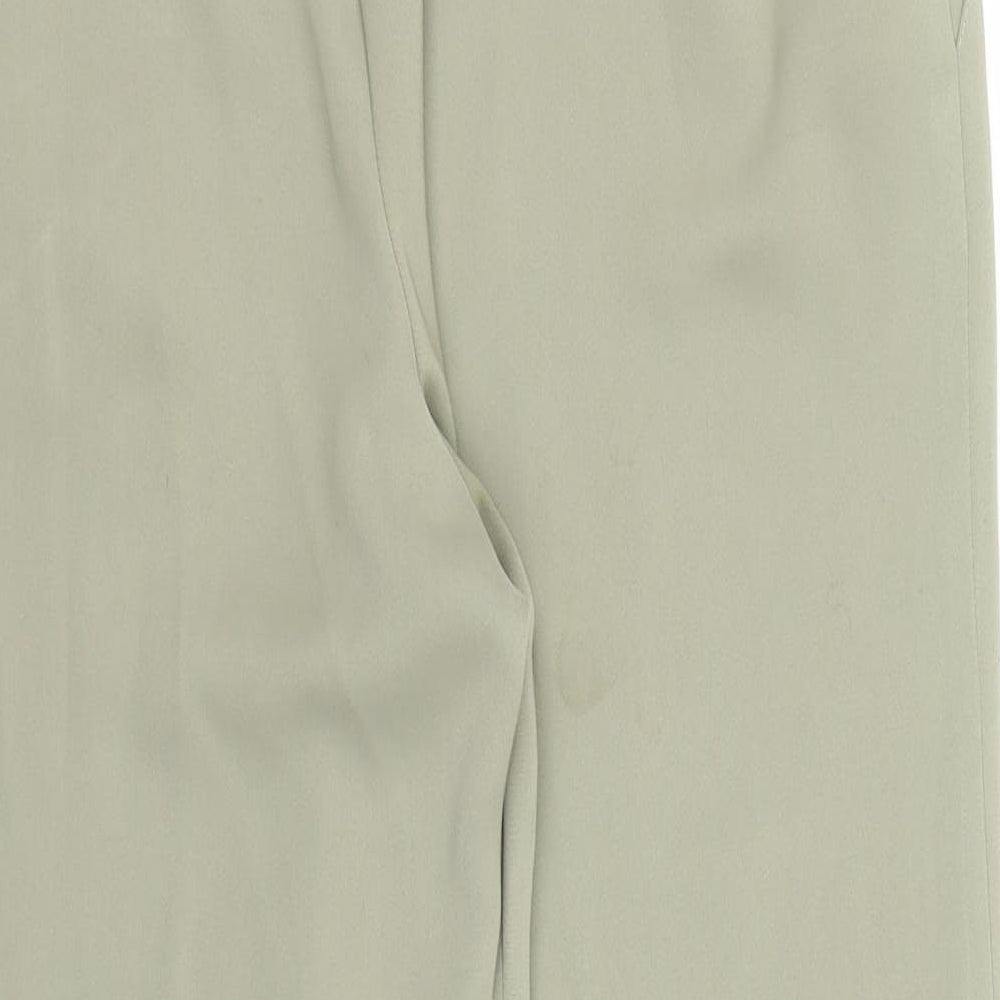 Womens UK Size 14 Preworn Regular Fit Green Trousers