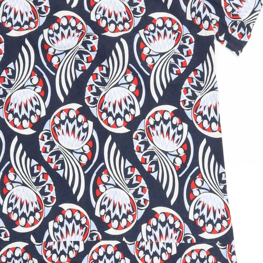 Marks and Spencer Womens Blue Geometric A-Line Size 10
