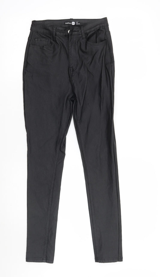 Womens UK Size 6 Boohoo Regular Fit Black Trousers