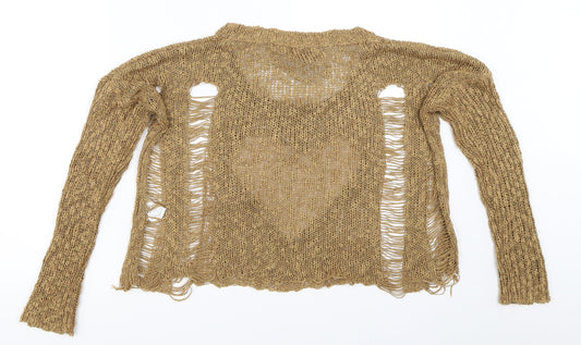 Parsian Womens Beige Pullover Jumper Size S