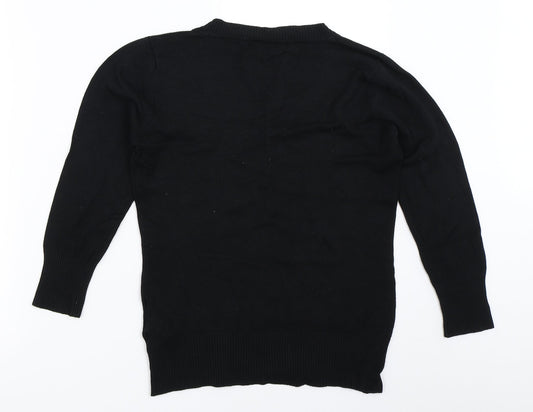Grace Fashion Womens Black Pullover Jumper Size 10