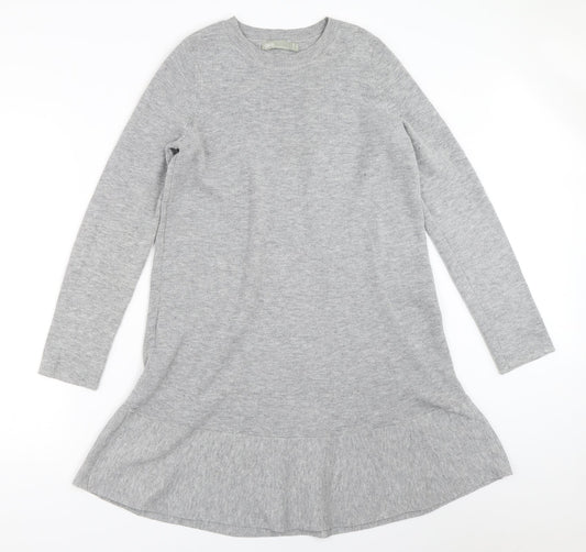 Additional front view of ASOS women’s grey jumper dress, size UK 8