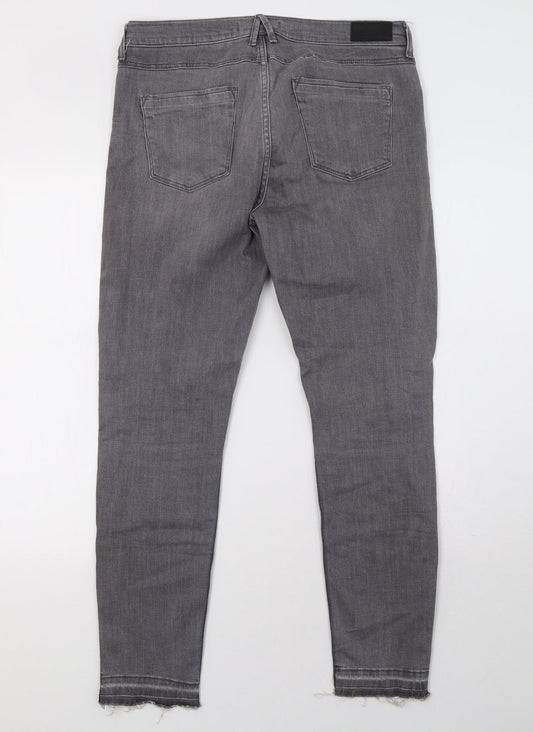 Zara Womens Grey Denim Straight Jeans Size 32 L28 in