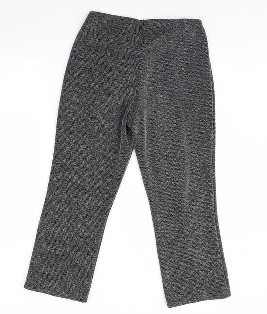 Womens UK Size 12 Straight Leg Regular Fit Grey Trousers