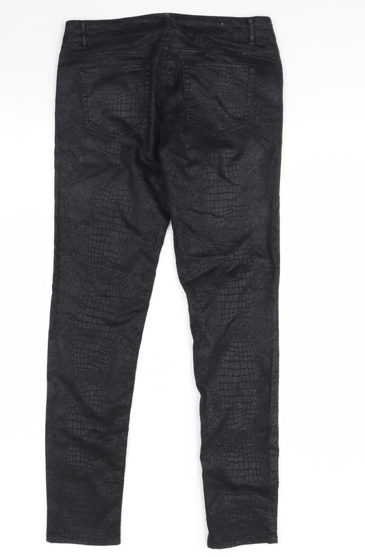 Sapphire Womens Black Animal Print Trousers Size 32 in L29 in