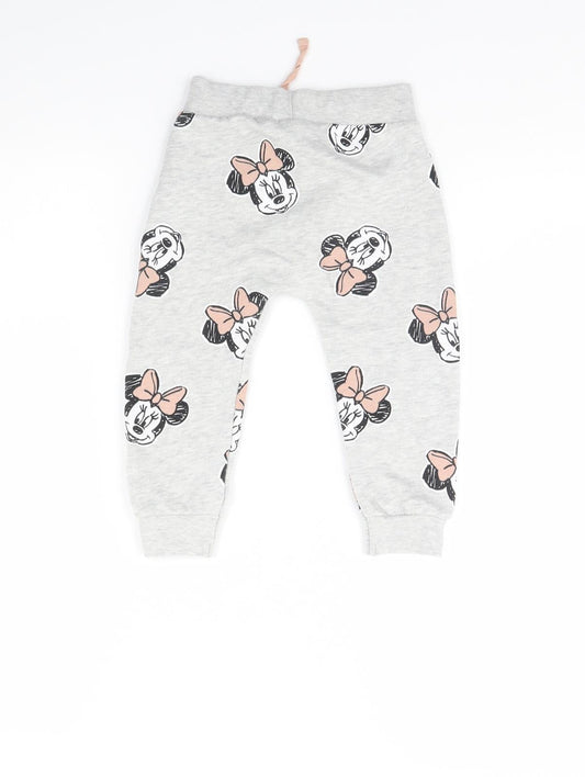 George Girls Grey Animal Print Jogger Trousers Size 12 Years - Minnie mouse