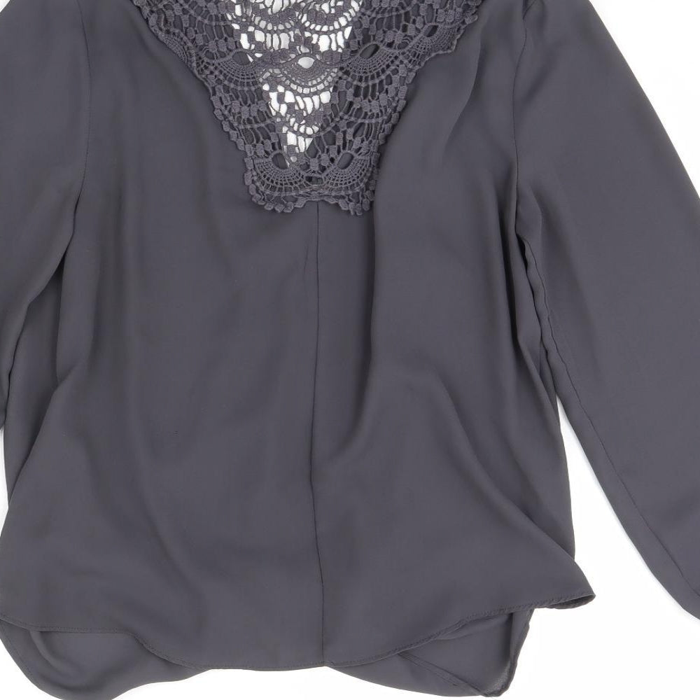 George Womens Grey Basic Blouse Size 10