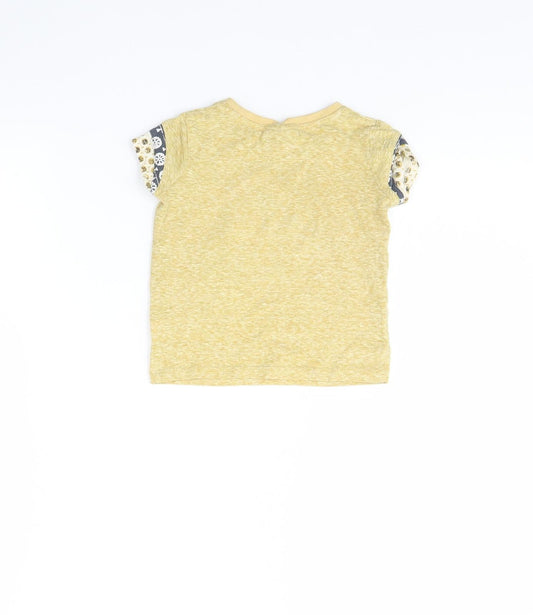 NEXT Girls Yellow Basic T-Shirt Size 9-12 Months - Elephant