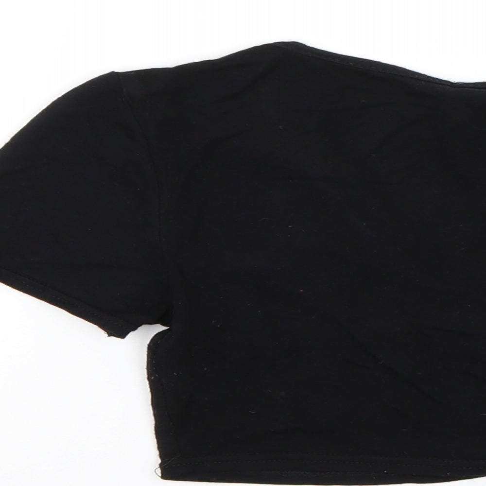 Womens UK Size 8 PRETTYLITTLETHING Black Basic Blouse