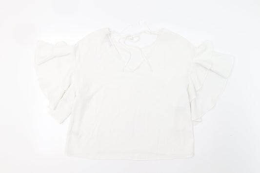 M&S Womens White Basic Blouse Size 14