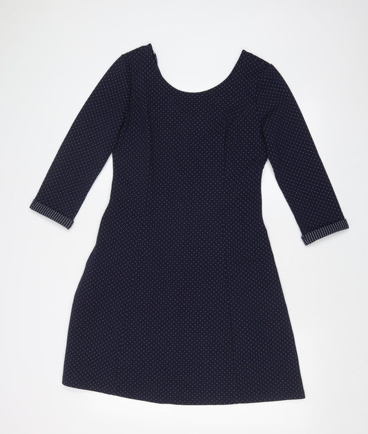 Yessica Womens Blue Polka Dot Fit & Flare Size 8