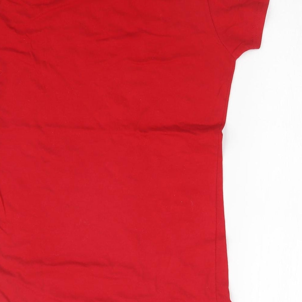 Womens UK Size Preworn Red Basic T-Shirt