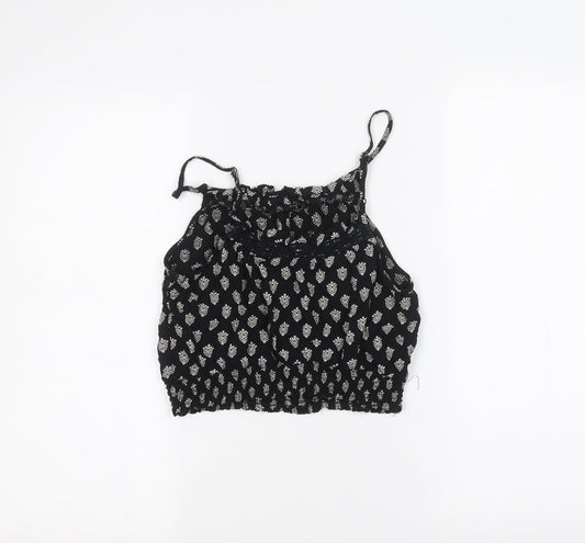 Miss Selfridge Womens Black Basic T-Shirt Size 10