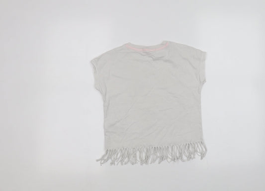 Marks and Spencer Girls White Basic T-Shirt Size 7-8 Years