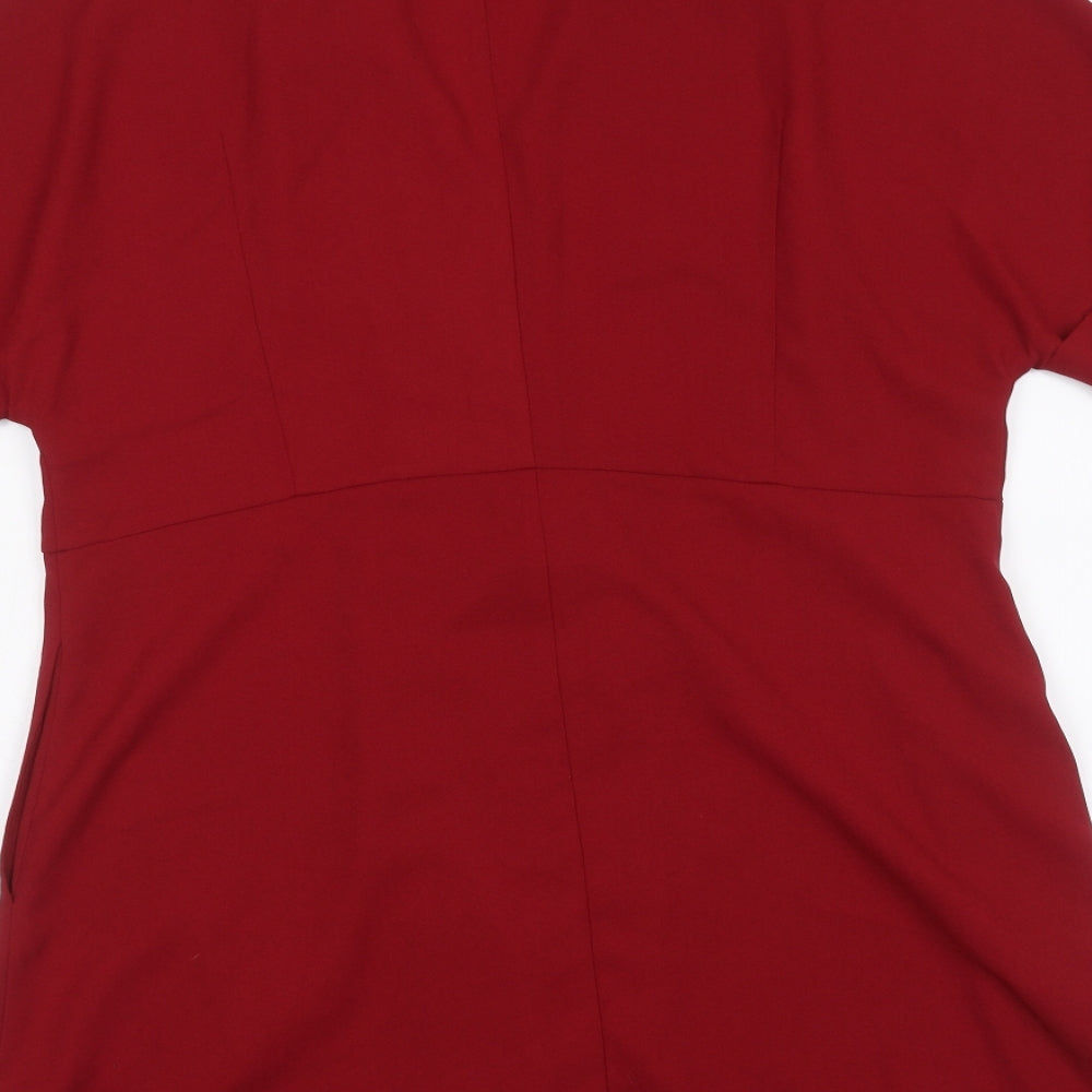 Boohoo Womens Red Jacket Coatigan Size 16