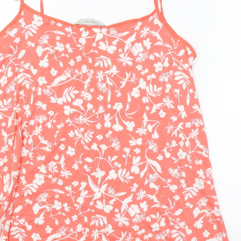 George Womens Red Floral Basic Tank Size 14