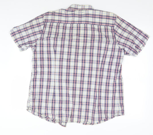 NEXT Mens Blue Plaid Button-Up Size L