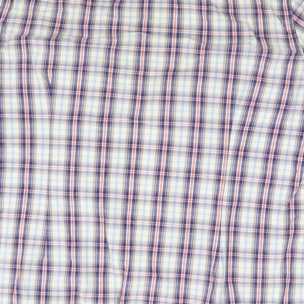NEXT Mens Blue Plaid Button-Up Size L