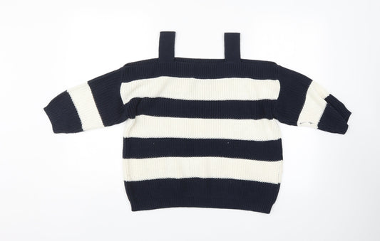 George Womens Blue Striped Pullover Jumper Size 12