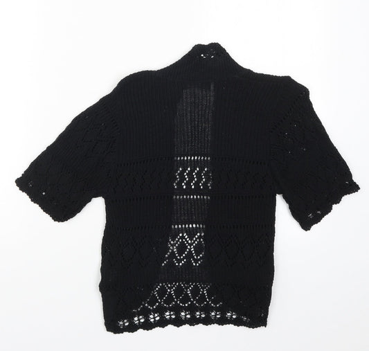I Love Pulse Womens Black Knit Cape Jumper Size S