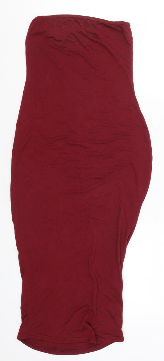 Boohoo Womens Red Bodycon Size 10