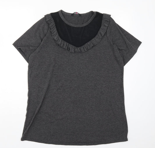 Yours Womens Grey Basic T-Shirt Size 16