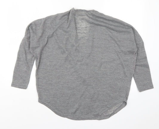 Womens UK Size 8 Apricot Grey Basic T-Shirt