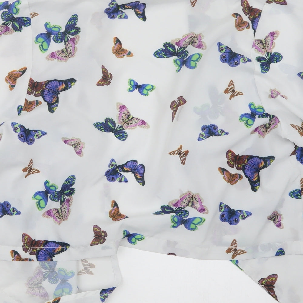 Atmosphere Womens White Geometric Jacket Size S