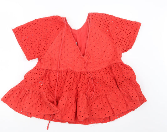 Womens UK Size 8 ASOS Red Basic Blouse