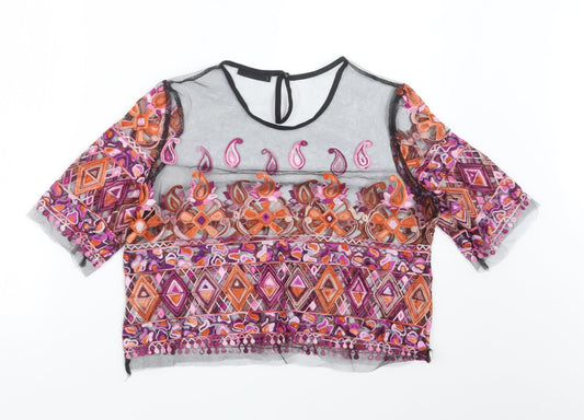 SheIn Womens Black Basic T-Shirt Size L