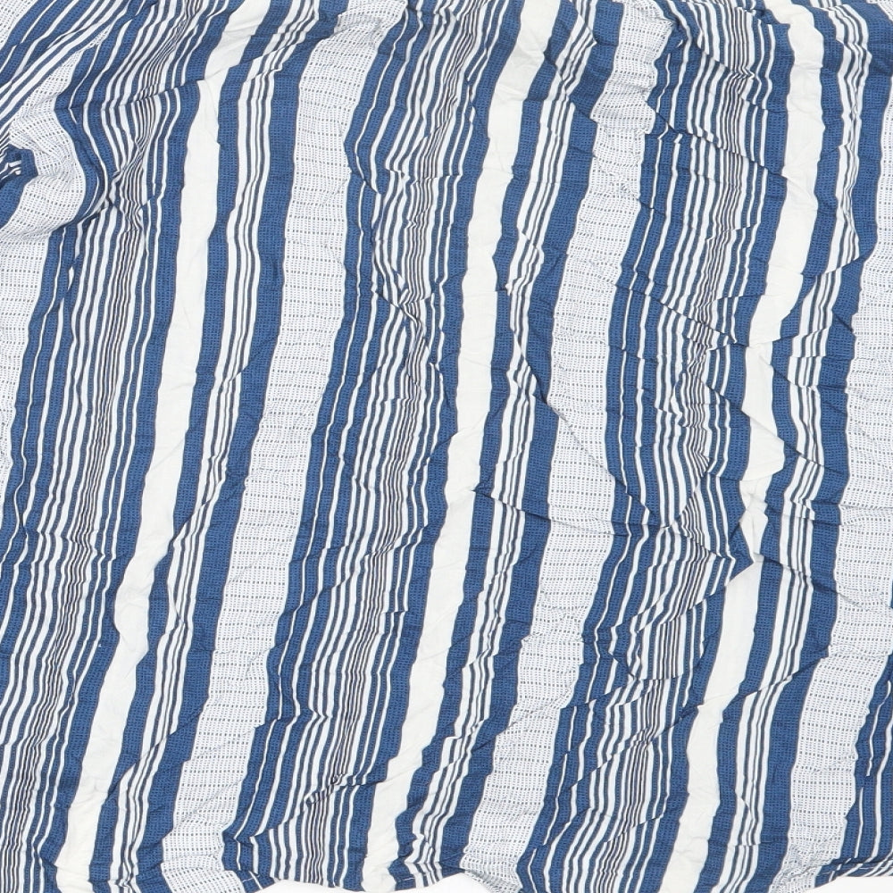 Papaya Womens Blue Striped Basic Blouse Size 16