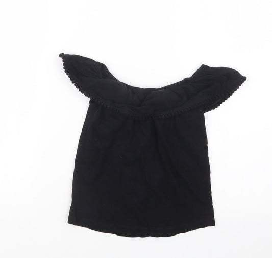 Primark Girls Black Basic T-Shirt Size 9-10 Years