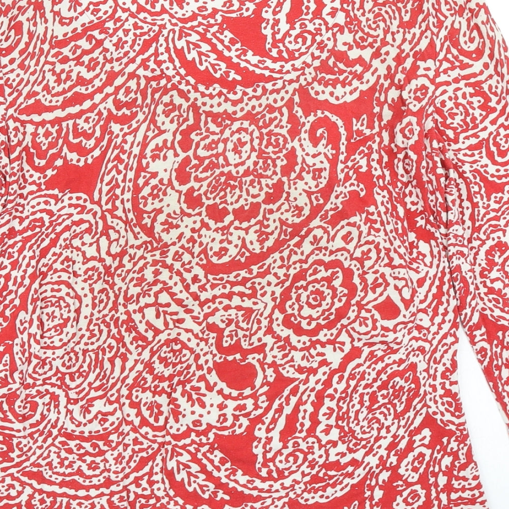 Womens UK Size 12 Classic Red Basic T-Shirt
