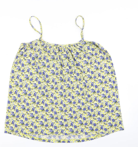 Definitions Womens Yellow Floral Camisole Blouse Size 14