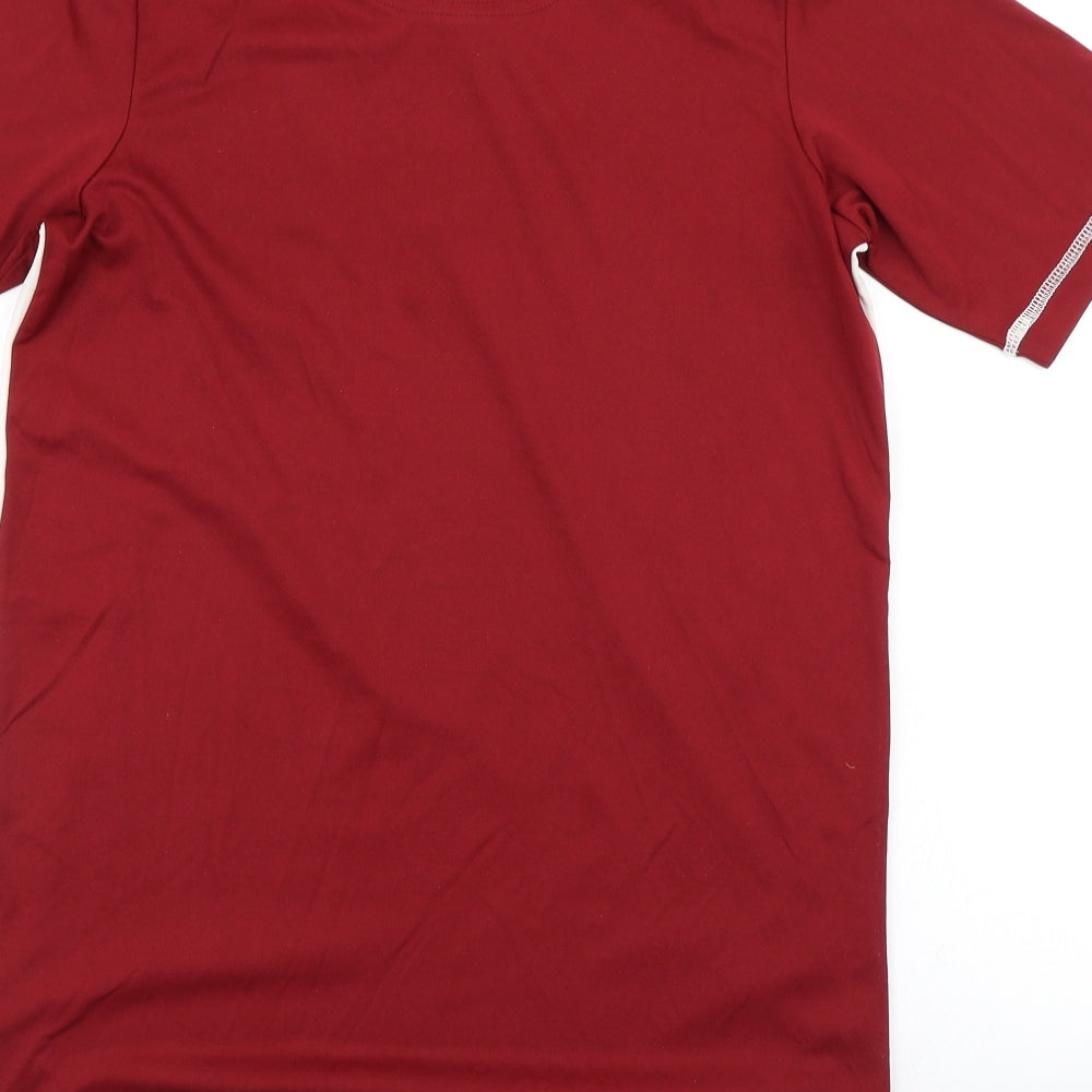 Russell Mens Red Colourblock Polo Size S