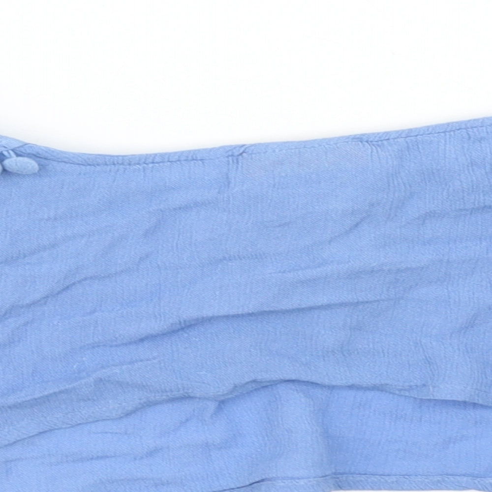 Womens UK Size M River Island Blue Cropped T-Shirt