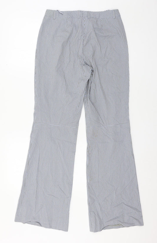Hirsch Womens Blue Check Trousers Size 28 in L31 in