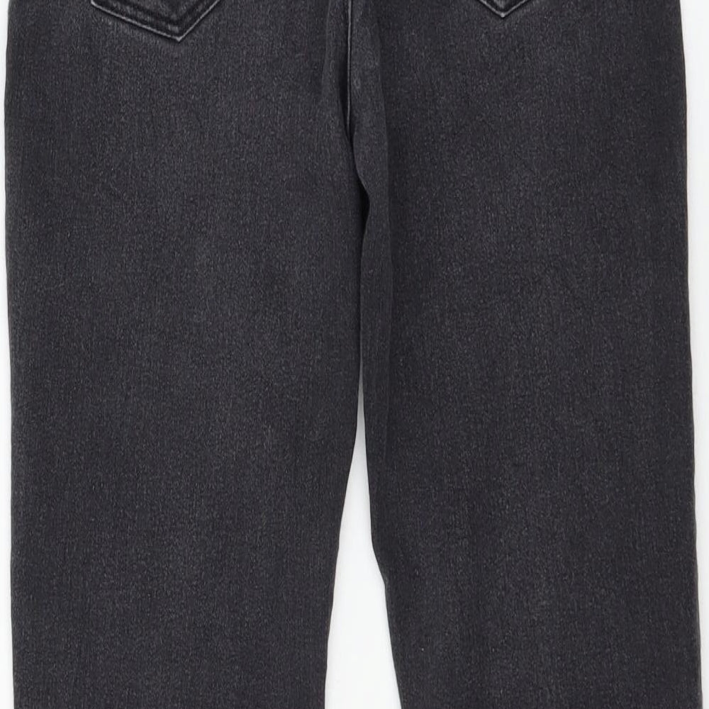 Brand and care label for Denim & Co. girls’ grey denim skinny jeans, size 9-10, years