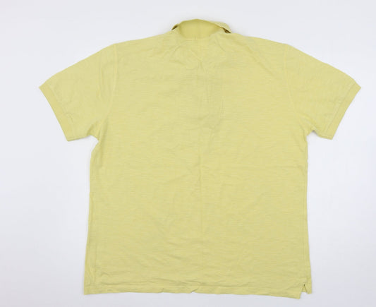 George Mens Yellow Flannel Polo Size L