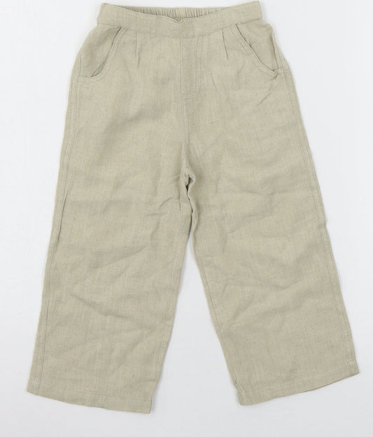 Preworn Boys Beige Dress Pants Trousers Size 3 Years