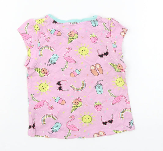 George Girls Pink Geometric Jersey Basic T-Shirt Size 18-24 Months - Ice Cream