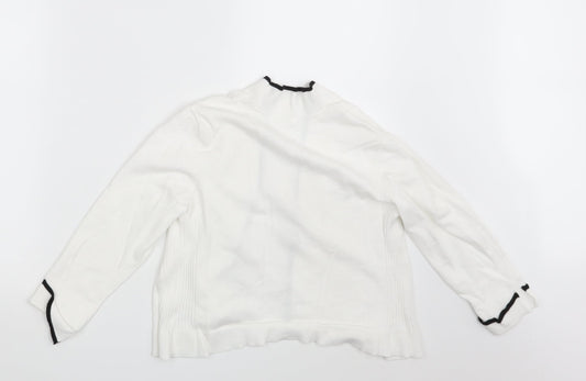 89th & Madison Womens White Cardigan Jumper Size S