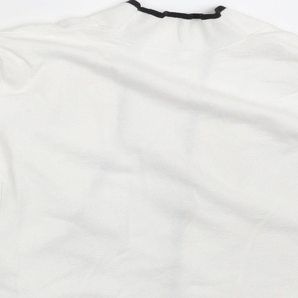 89th & Madison Womens White Cardigan Jumper Size S