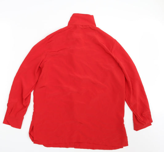M&S Womens Red Basic Button-Up Size 14
