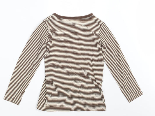 TU Girls Brown Striped Top Pyjama Top Size 6-7 Years